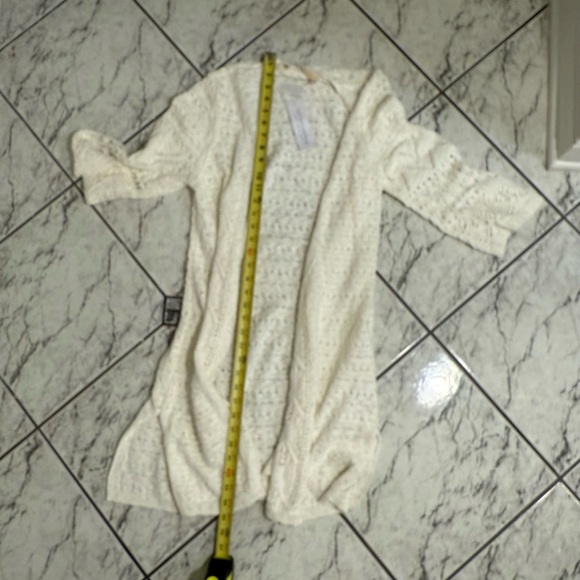 Soft Surroundings Calistoga Pointelle Cardigan Ivory Pearl M - Picture 2 of 9